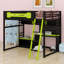 Lit mezzanine en bois avec bureau-628921771