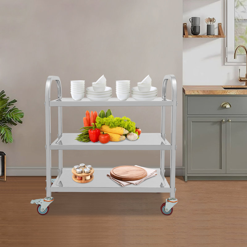 Utility Cart with Wheels, 33" H x 30" W x 16" D