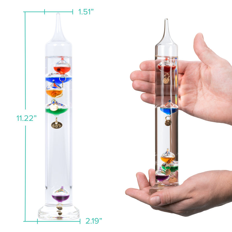 Thermomètre en verre 11 "Galileo