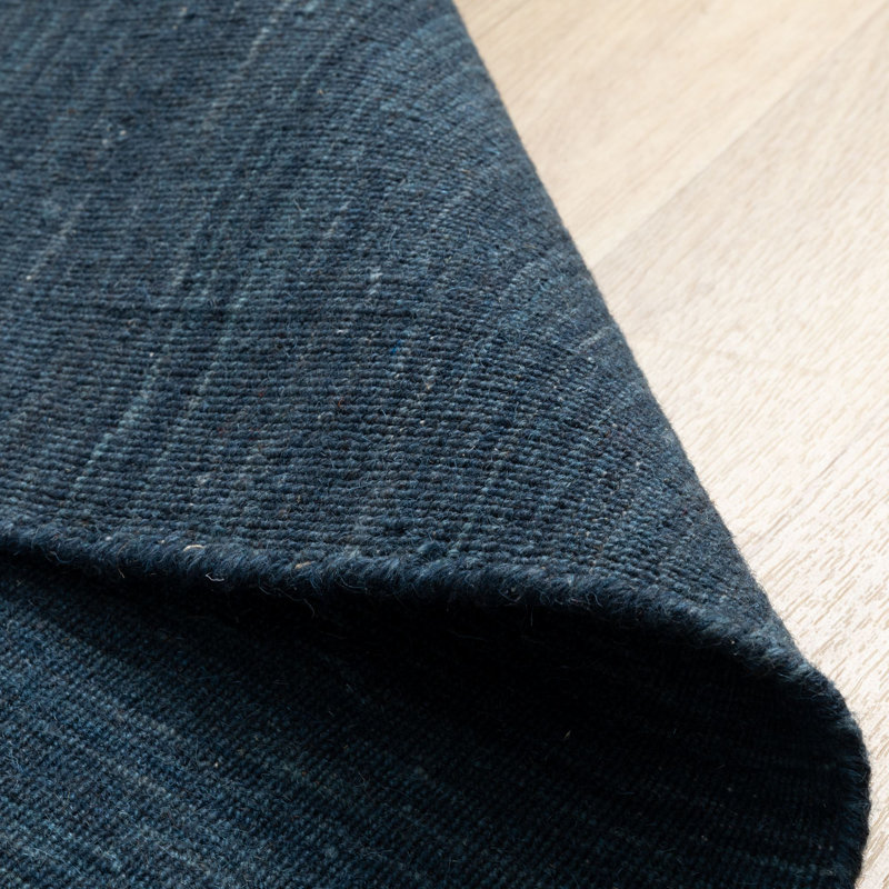 Poga Wool Hand Woven Area Rug, Blue, Square 200 x 200cm