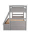 Lit simple superposé au dessus d'un lit double avec rangement - Gris (OLD SKU: LP000022AAE)