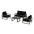 Ensemble de conversation modulaire 5 pièces avec cadre gris Patio