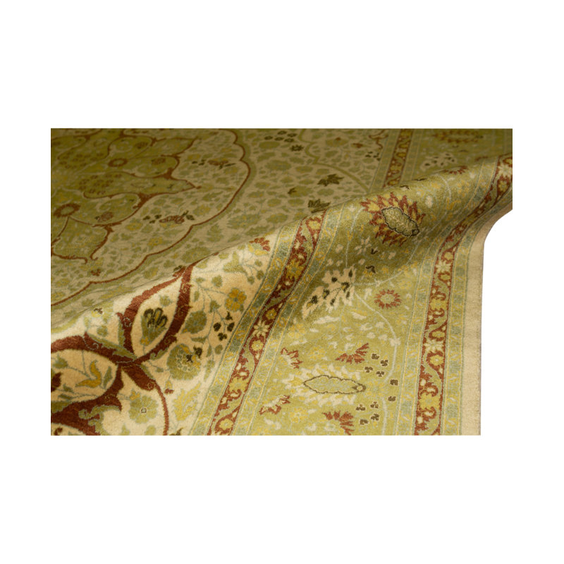 Tapis beige noué à la main de haute qualité