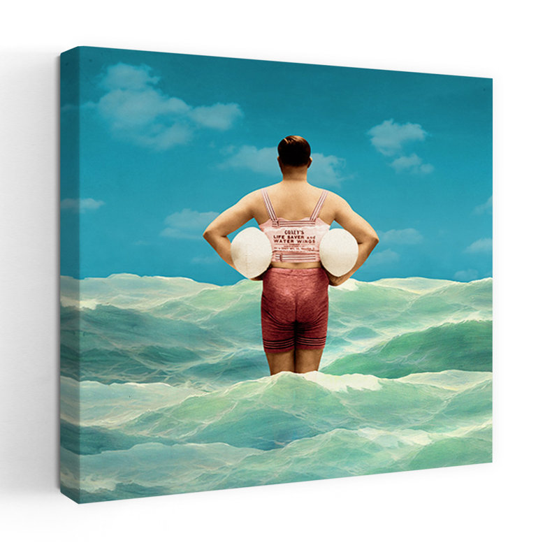 Art mural rétro rétro «Ocean Water Wings», H 18 po x l 18 po