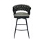 4 tabourets de bar tissés brun clair, cuir technique, pivotant sur 360 °, cadre pour îlot de cuisine, bar, cuir pivotant pour restaurant, café en métal,