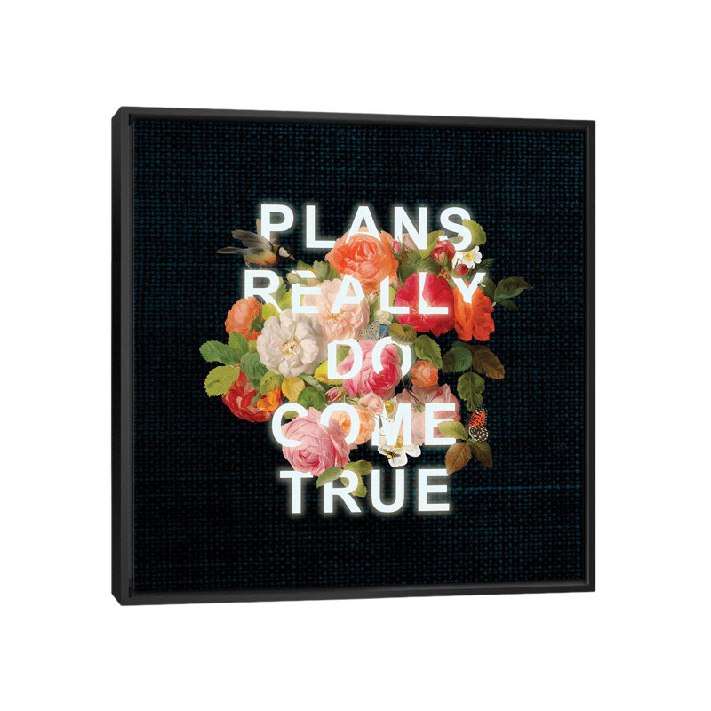 Plans 1 Piece Wall Art on Canvas, 45.72 cm H x 45.72 cm W, Black Framed