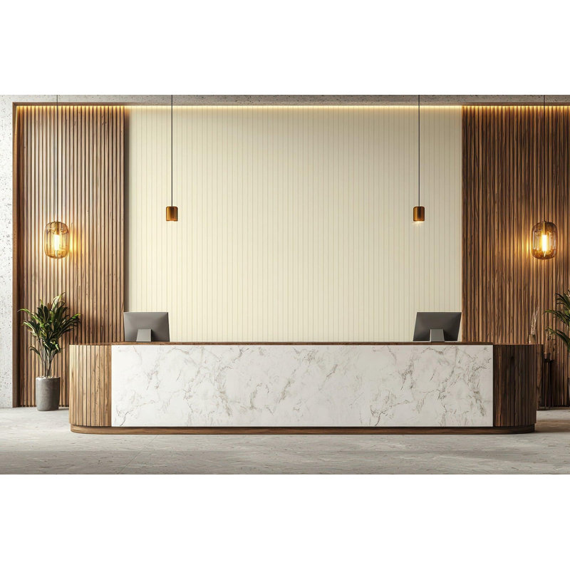 Tailored Stripe - Wallpaper, Yellow; Cream, Faux Grasscloth, Non-Pasted