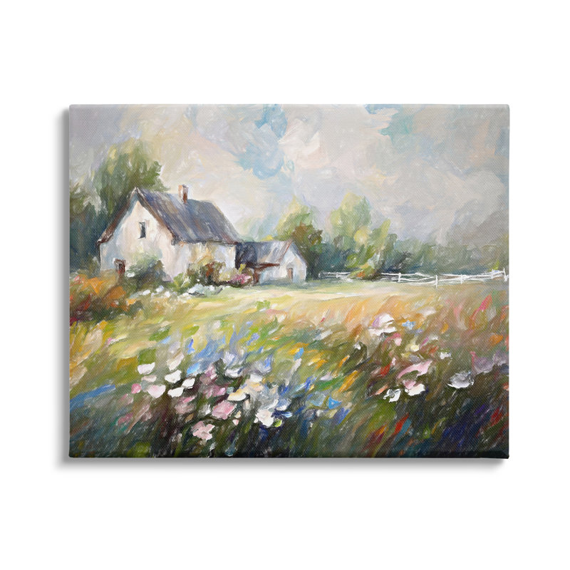 Windblown Flowers Farmhouse par Ramona Murdock, H 16 po x l 20 po x P 1,5 po