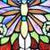 12"H Love of Life Butterfly-Stained Glass Window Panel, Purple