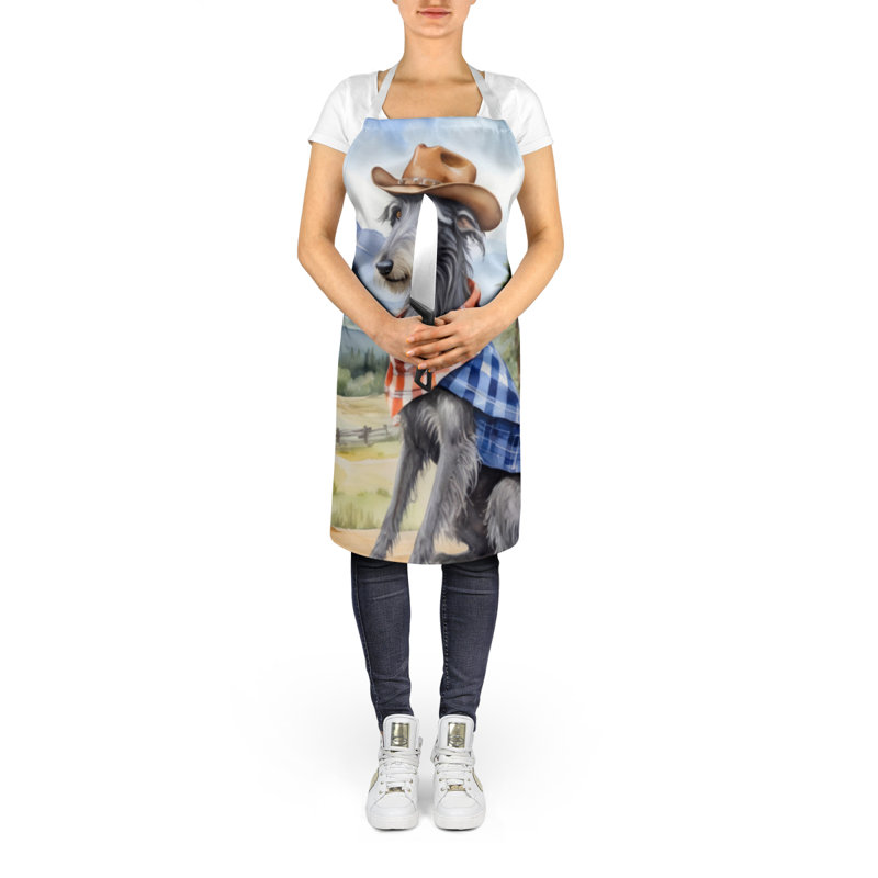 Tablier de bienvenue Scottish Deerhound Cowboy