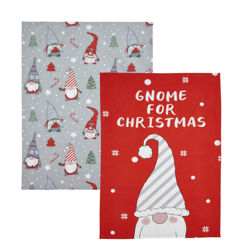 Christmas Gnomes Tea Towels Pair
