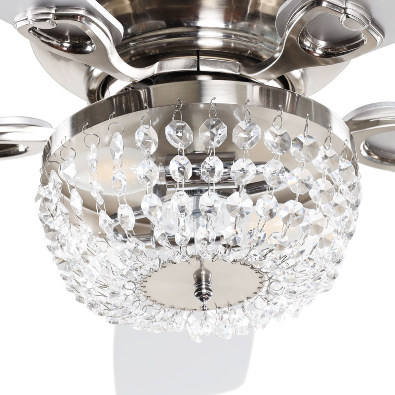 Capitol 48'' Ceiling Fan with Light Kit, Satin Nickel with Silver Blades
