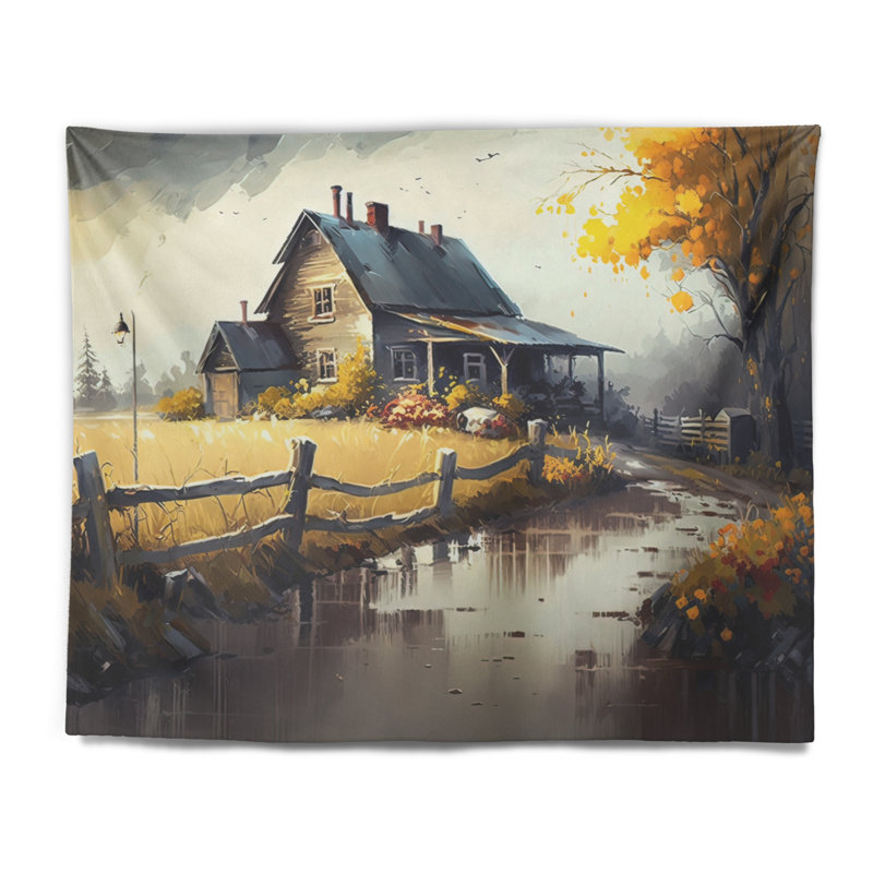Tapisserie en polyester «Welcome to the Cottage House III», H 32 po x l 39 po