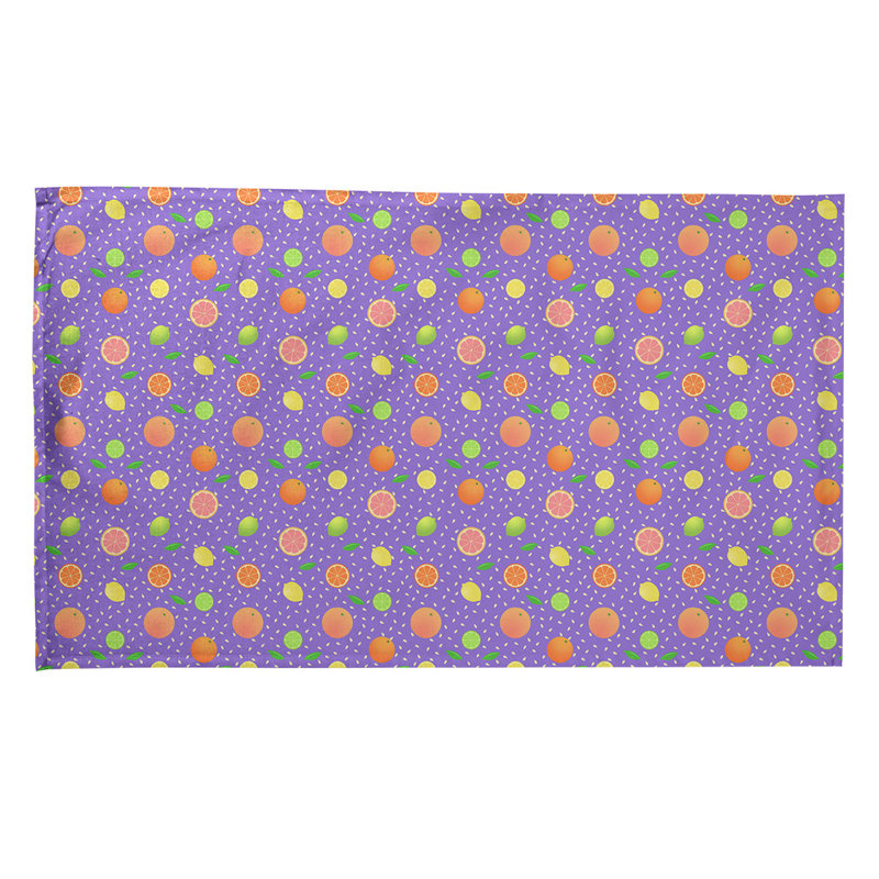 Serviette de thé à motif de fruits à agrumes Mcguigan, Sergé de coton, Mauve clair
