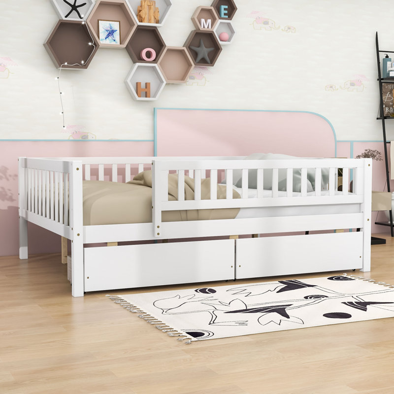 Leeroy Wood Daybed with Two Drawers, Full/Double, White