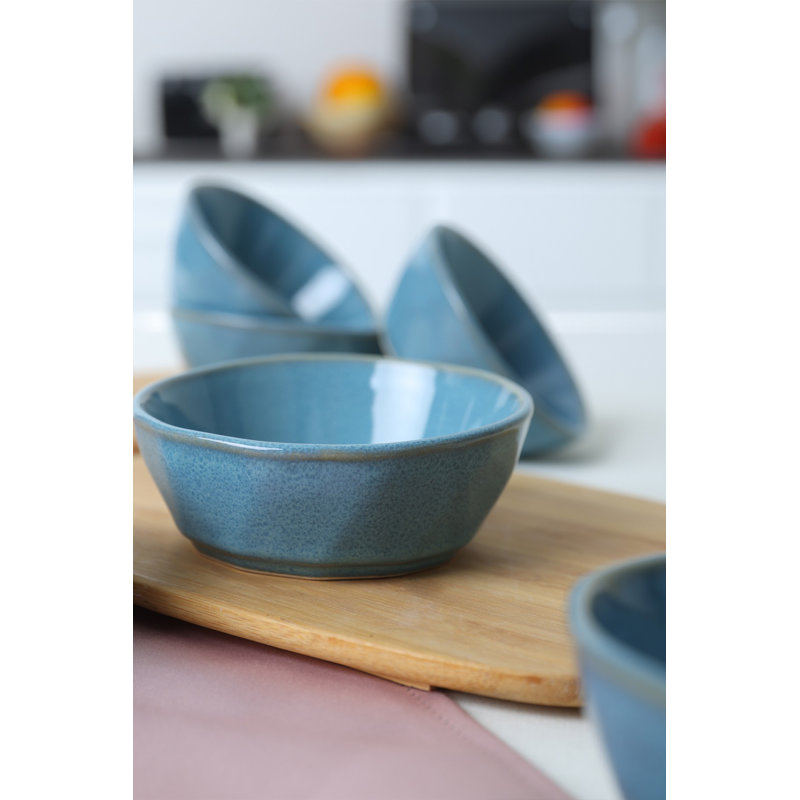 Latitude Run Anleigh 100% CERAMIC STONEWARE Salad Bowl, Turquoise