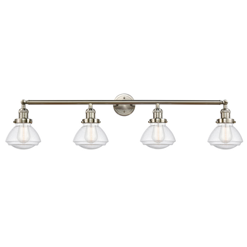 Éclairage pour salle de bain 4 lumières Chesterville, Grainé, Nickel satiné brossé, Ampoule DEL 6 watts Vinage