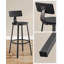 Shakir Counter Stool,Set of 4 Industrial Bar Stool Kitchen Bar Chairs with Backrest, Steel Frame-897169898