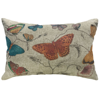  Butterfly Linen Lumbar Pillow