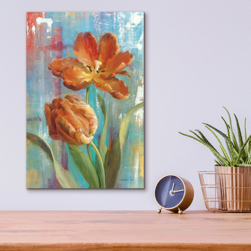 «Parrot Tulips 2» par Danhui Nai, art mural en verre acrylique