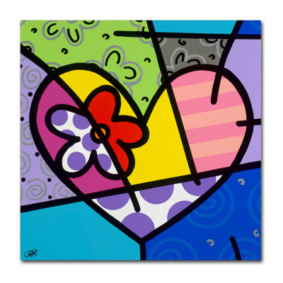 Art mural sur toile tendue - "Big Heart III" par Roberto Rafael pour décoration de salon, de chambre à coucher ou de bureau - 14 x 14