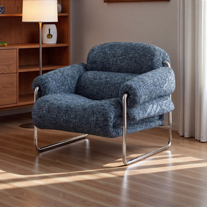 Chaise de loisir simple style Mid-Century., Bleu très foncé