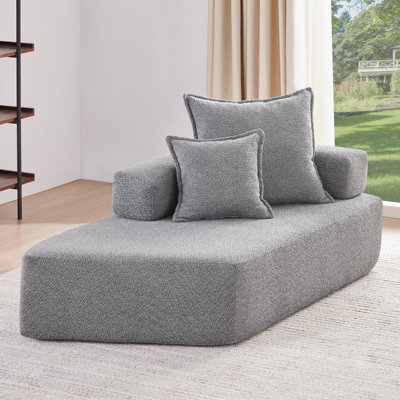 Canapé modulaire surdimensionné en U surdimensionné Frame, canapé de plancher Boucle de luxe, canapé convertible compressé, canapé spacieux rembourré de mousse, 2 couleurs