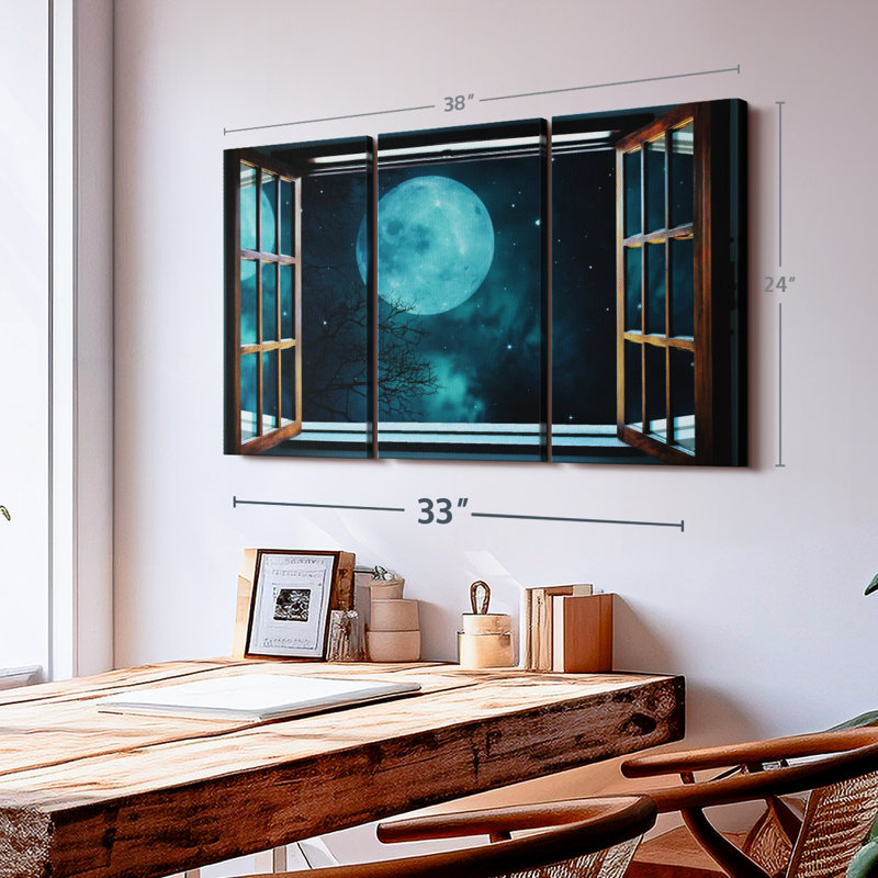 «Moon Sparkles», 3 pièces, H 24 po x l 38 po x P 1,25 po