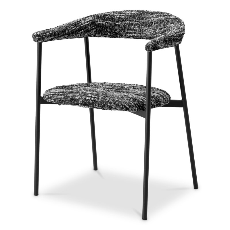 Julio Upholstered Arm Chair, Boucle Sonata Black