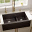 Ensemble d'évier de cuisine à double cuve et tablier frontal à tablier frontal 34 po x 21-1 / 4 po 60/40 Karran Quartz-49947596