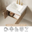 Meuble-lavabo suspendu de luxe de 61 cm avec lavabo en céramique, style moderne familial. Meuble-lavabo suspendu préassemblé, de style milieu du siècle, en pierre frittée.