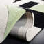 Tapis vert / noir / blanc en laine fabriqué à la main Felipe-70712226