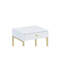 Embout compact blanc et laiton - Largeur de l'emballage de 16 po, option polyvalente avec tiroir de rangement fonctionnel en placage de métal et laiton élégant