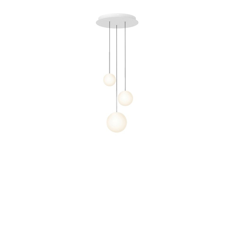 Lustre suspendu sphère Bola, H 109 po x l 17 po x P 17 po, Chrome