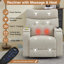 Fauteuil inclinable pivotant et à bascule électrique moderne de 35 pouces de large avec massage et chauffage, rangement pour les accoudoirs et réglage de l'appui-tête-992483819-1002777745