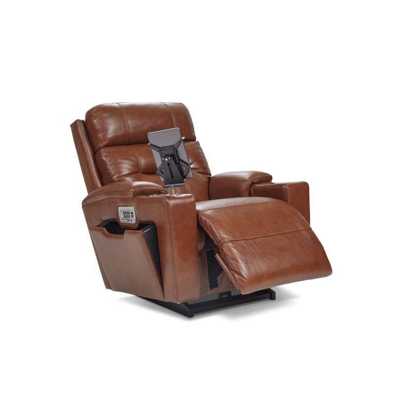 0X762LB047417 Fauteuil inclinable électrique inclinable en cuir Neo avec appui-tête et soutien lombaire, Similicuir brun