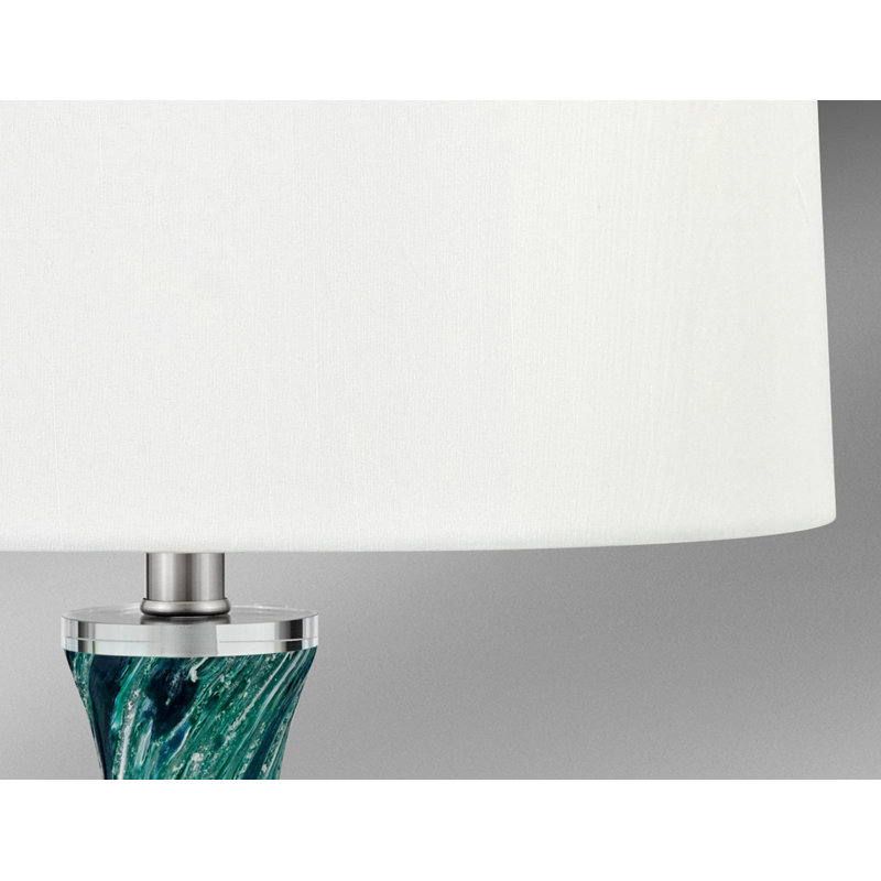 30'' Green Table Lamp Set USB