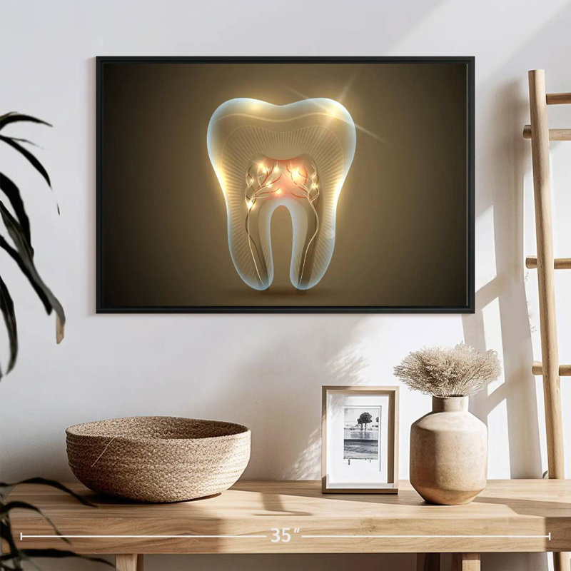 Shining Tooth, 25" X 17", Floating Frame Black