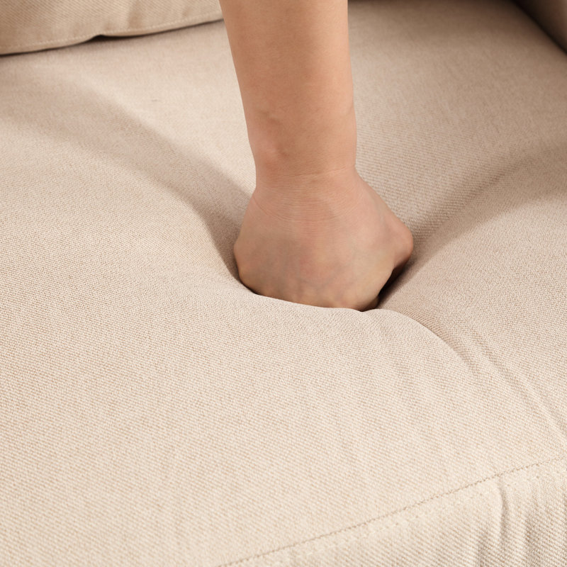 Canapé 79 po en lin kaki de style moderne avec 3 coussins épais et épais, une structure, des hublots, confortable pour le salon, le bureau de la chambre à coucher