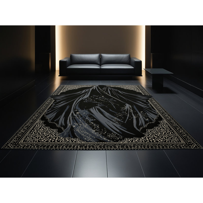 Tapis oriental doux et moelleux en bleu Elwell, 2 x 5