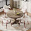 Upholstered Dining Armchairs With Solid Wood Legs-133691072