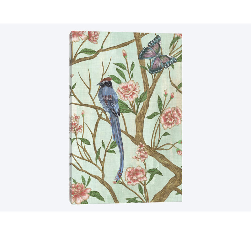 «Delicate Chinoiserie I» par Melissa Wang - impression sur toile tendue, H 40 po x l 26 po x P 1,5 po, Toile tendue
