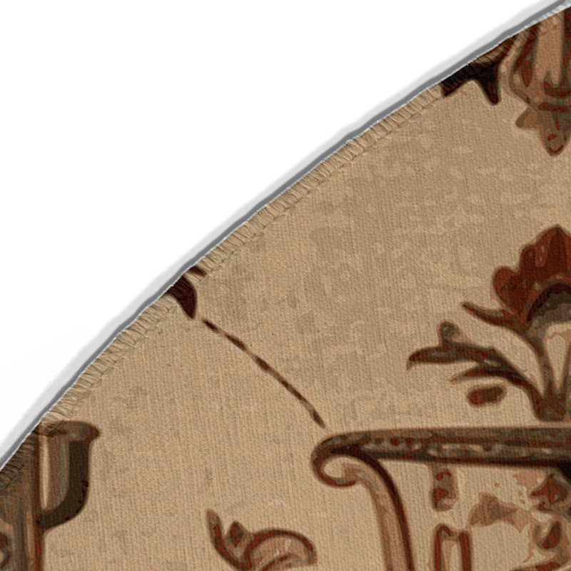 Tapis d'intérieur et d'extérieur brun français, Rond 5 pi