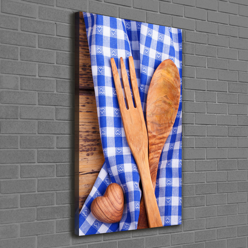 Wooden Cutlery - Wrapped Canvas Print