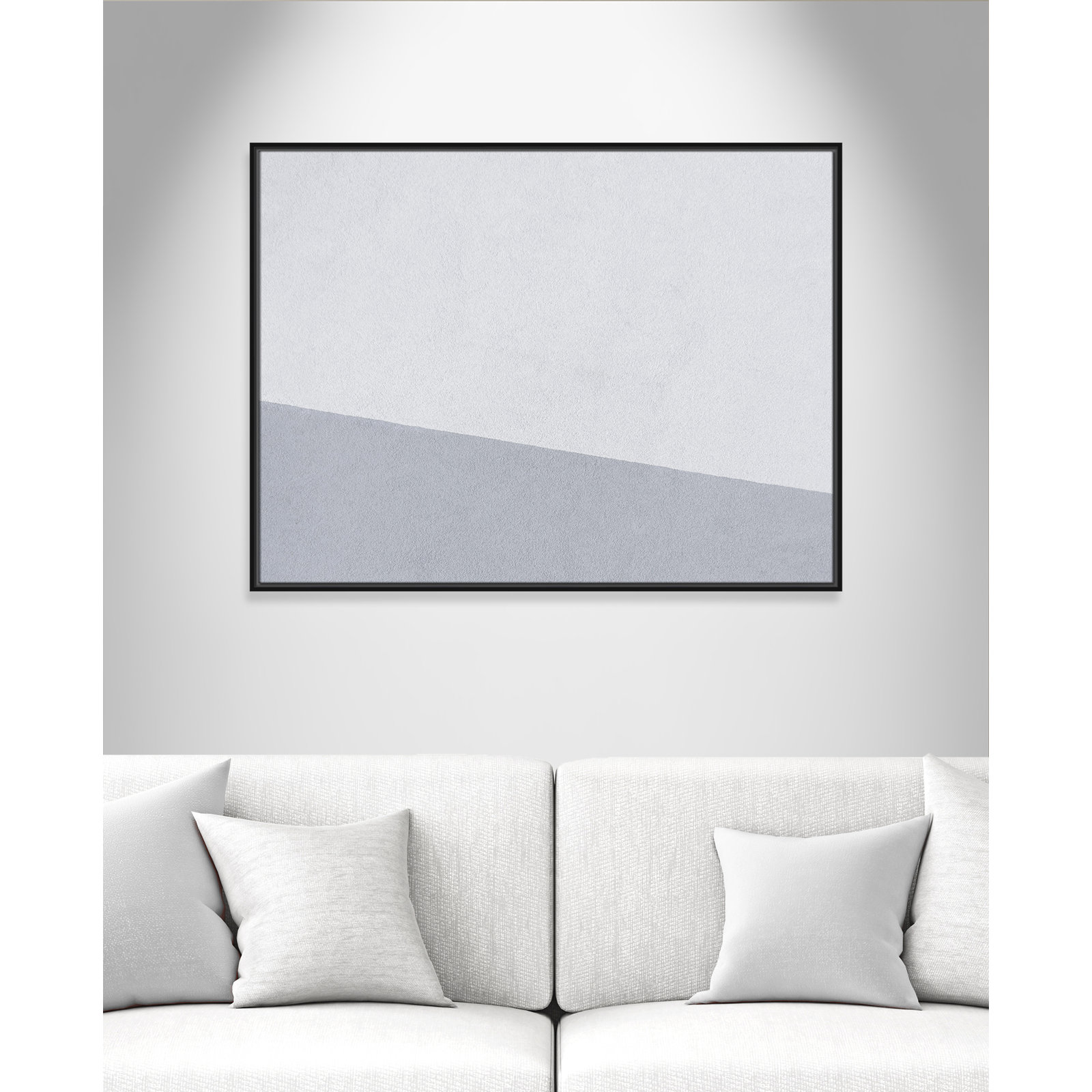 Dominic "Abstract Blues" Print, 31.5" H x 41.5" W x 2" D, Black Framed Canvas