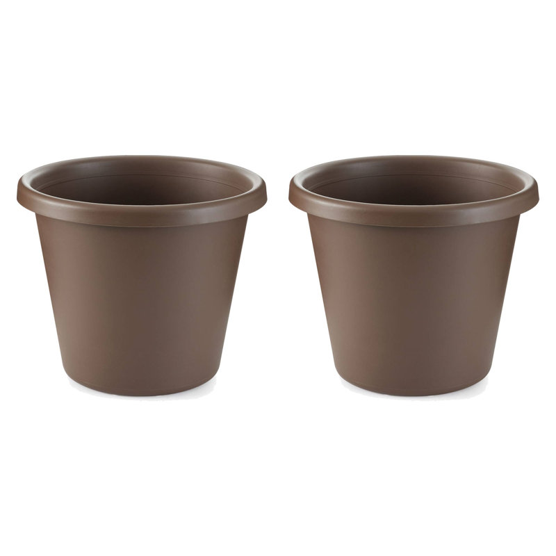 Yailen Pot Planter, Brown, 11" H X 14" W X 14" D