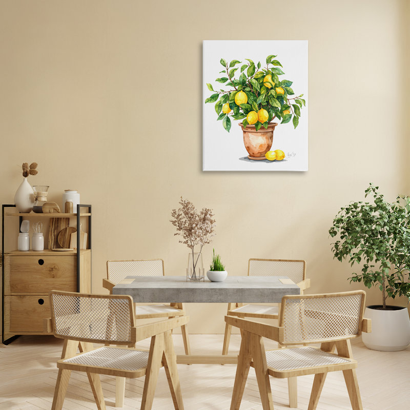 Toile de citronnier en pot, design par Shelly Craig, H 20 po x l 16 po
