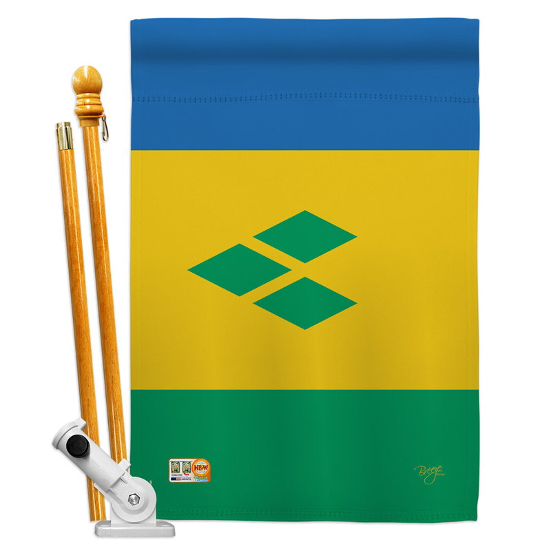 Double Sided 40'' H x 28'' W Polyester Flag Set
