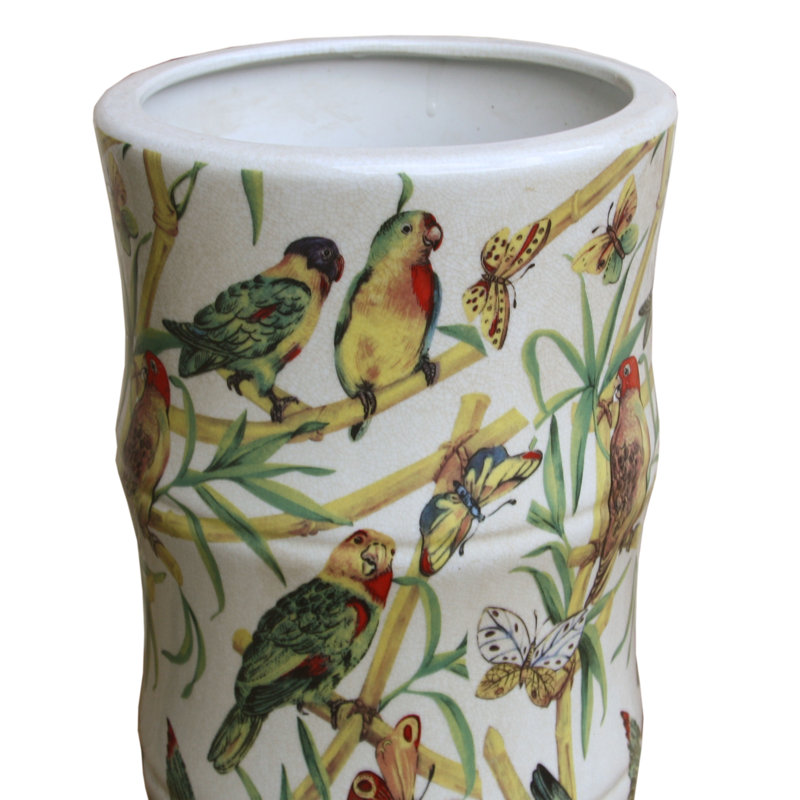 Bamboo Parrots and Butterflies Umbrella Stand