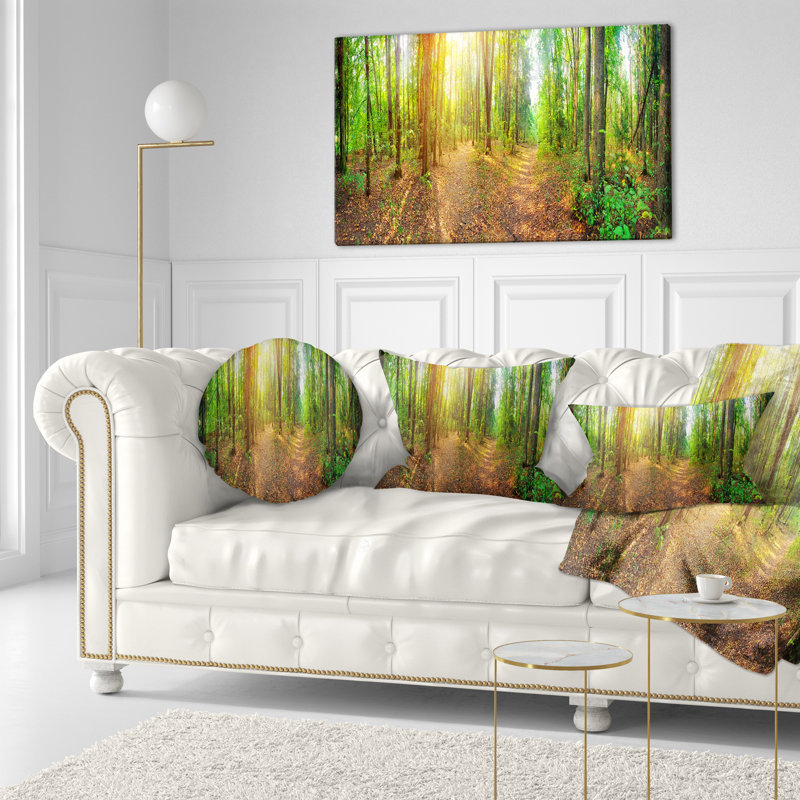 Coussin lombaire à imprimé paysage paysage dense